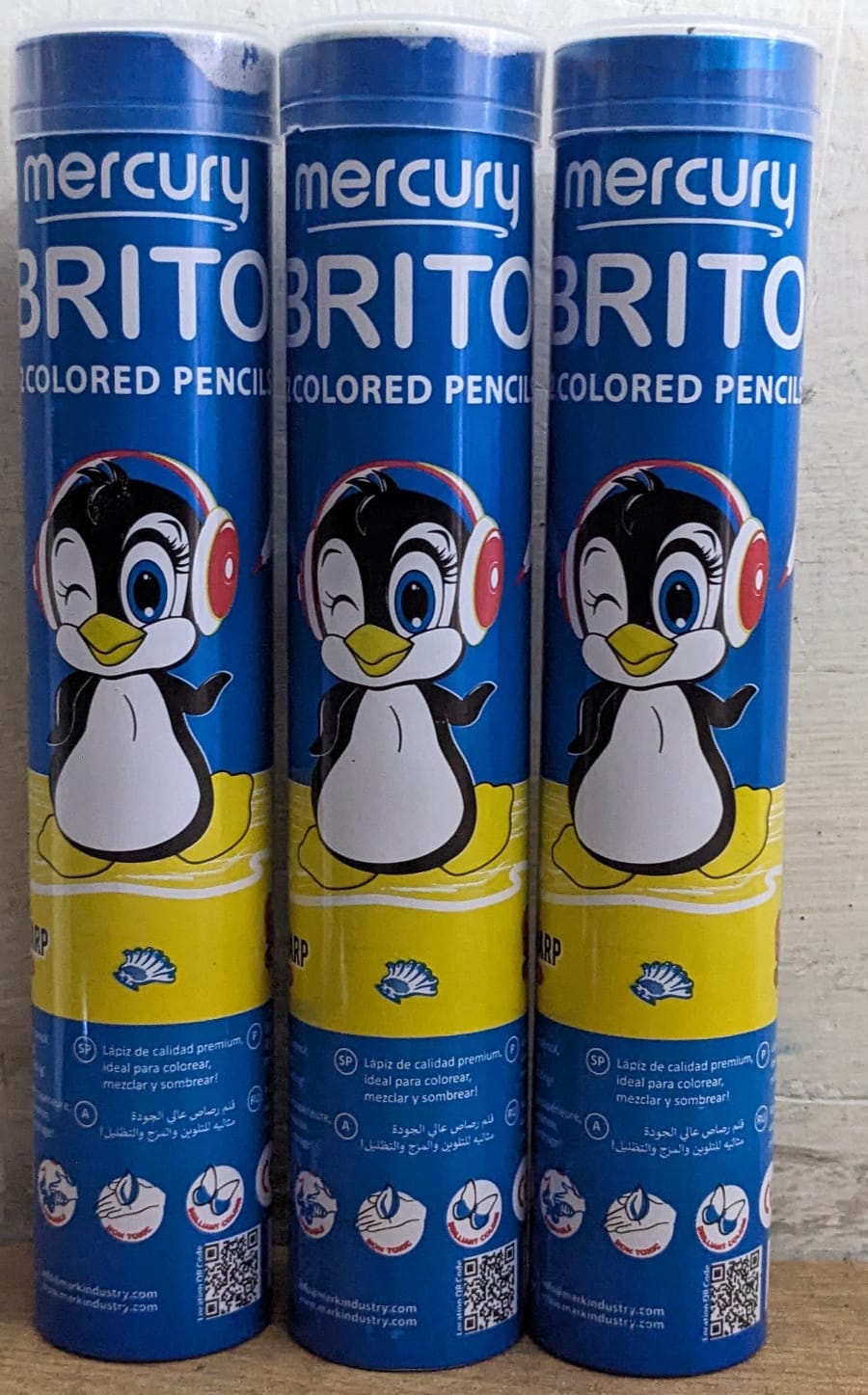 Full Size 12 Colour, Mercury Brito Pencils colour Tin Pack