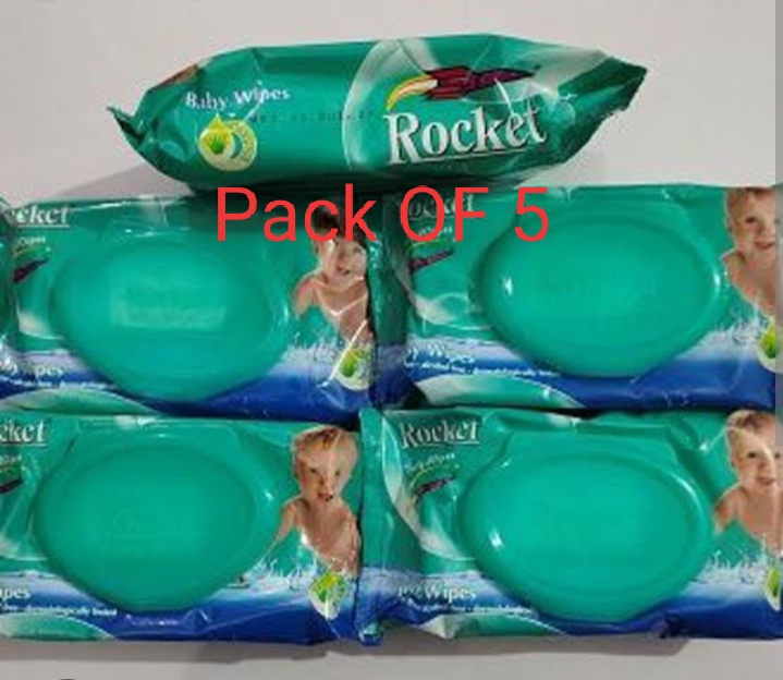 Rocket Premium Pack of 5 Baby Wipes 72 Sheets
