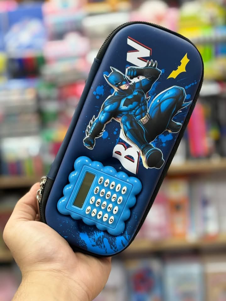 New Style Pouch, Batman&unicorn,supermen 2D Pencil Pouch with calculator