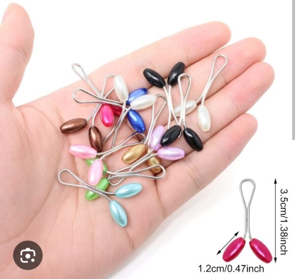Imported Multi Color Hijab Clip Scarf Pins Clips Brooch For Women Headscarf Shawl Safety Pin(1  Pack 12 pcs pin)