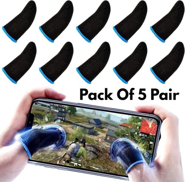 Pack of 5 | 10 Finger Sleeves | Pubg Thumb Gloves Mobile Gaming Finger Sleeves Gloves