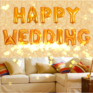 Happy Wedding 12 Foil balloons
