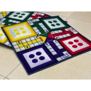 Ludo Matt Carpet Game washable 1.5*1.5 Ft /  Random color