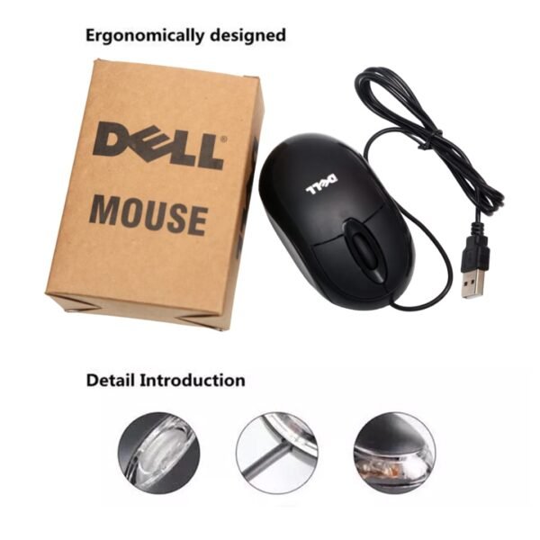 Dell Optical Mouse for Pc or Laptop | Dell optical wired Mouse usb2.0 for Pc and laptop